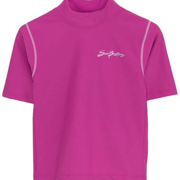 SunBusters Girls S/S Rash Guard(UPF 50+), Strawberry, 12/18 mos - Picture 1 of 3